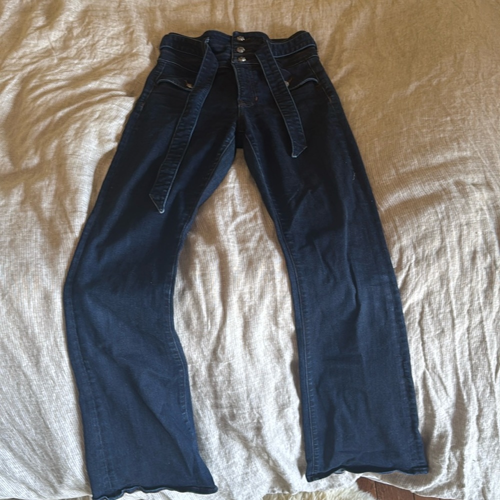 Veronica beard Giselle flair with denim belt